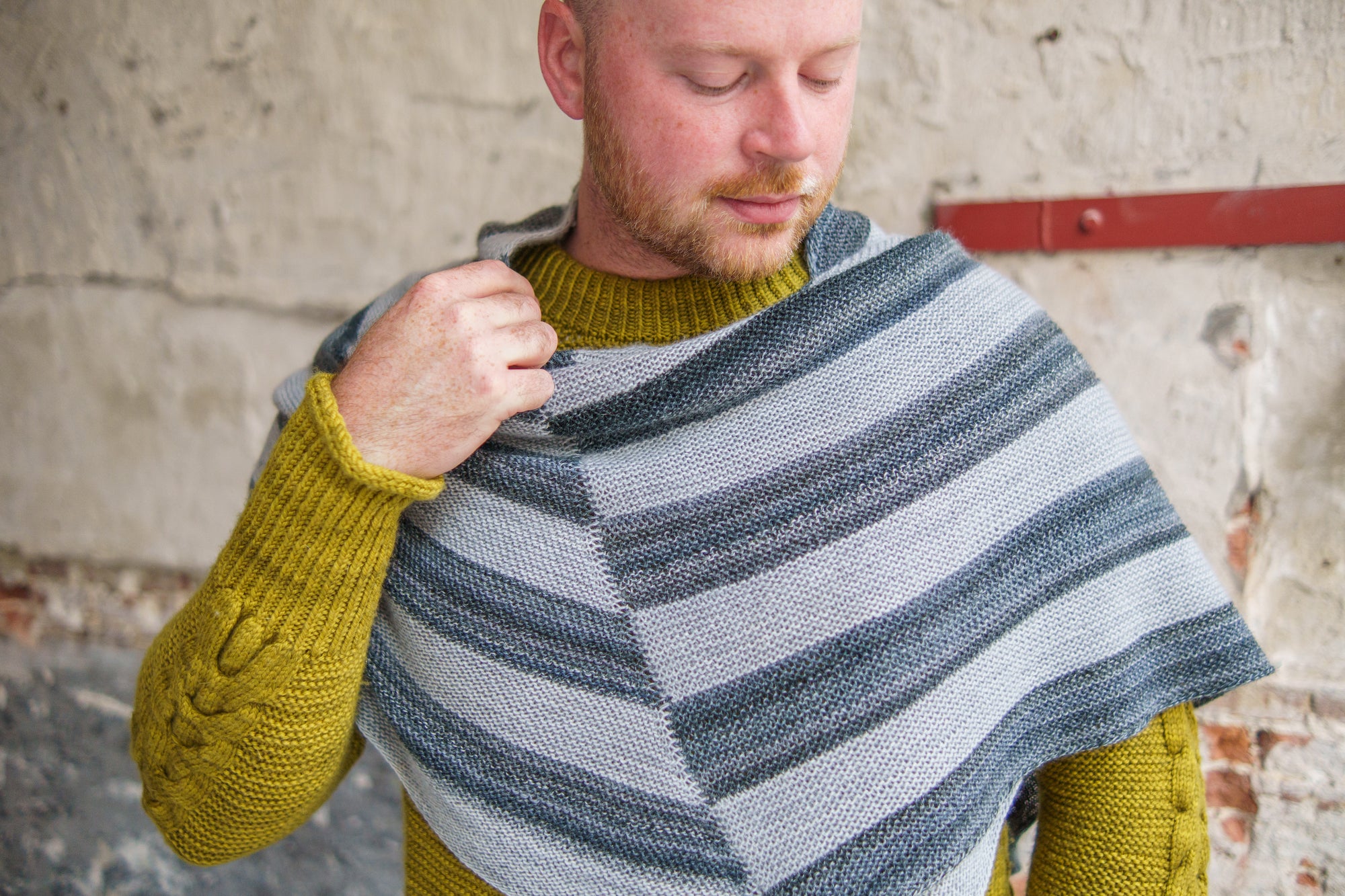 Staggered Striping Shawl