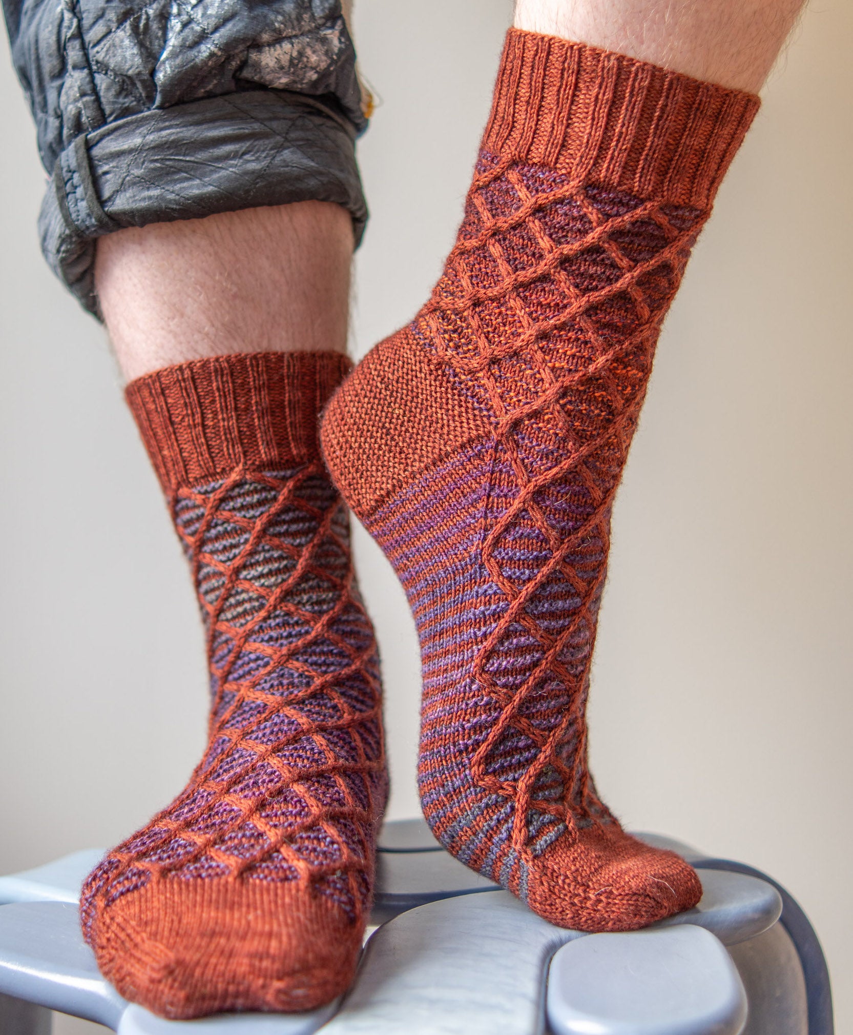 Cabled Trellis Socks