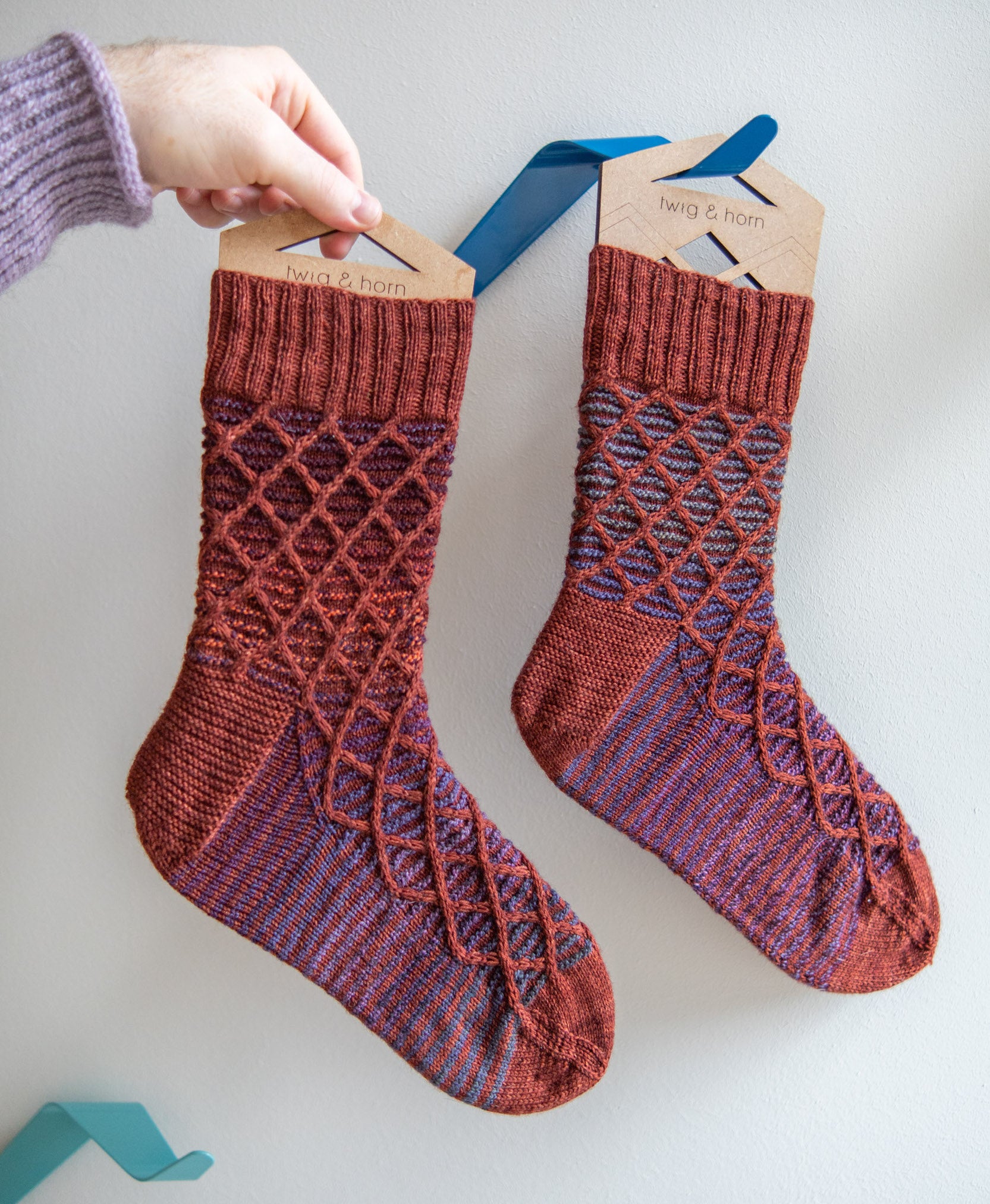 Cabled Trellis Socks