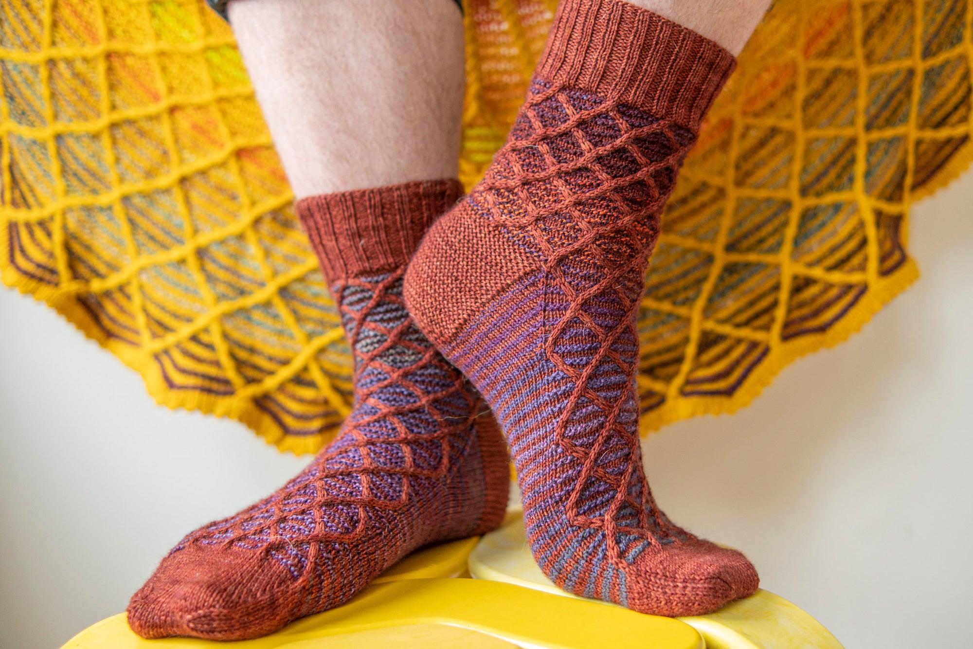 Cabled Trellis Socks