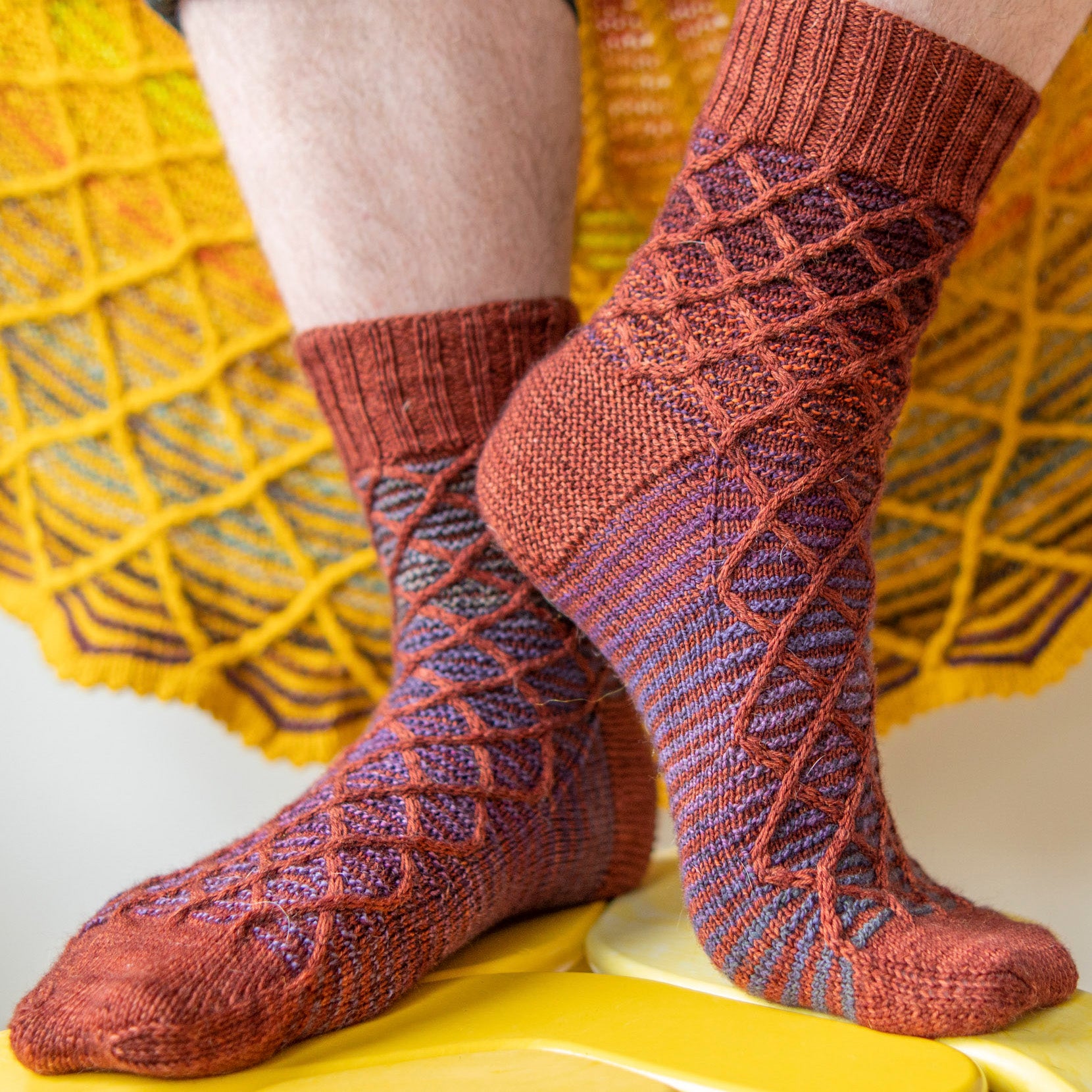 Cabled Trellis Socks