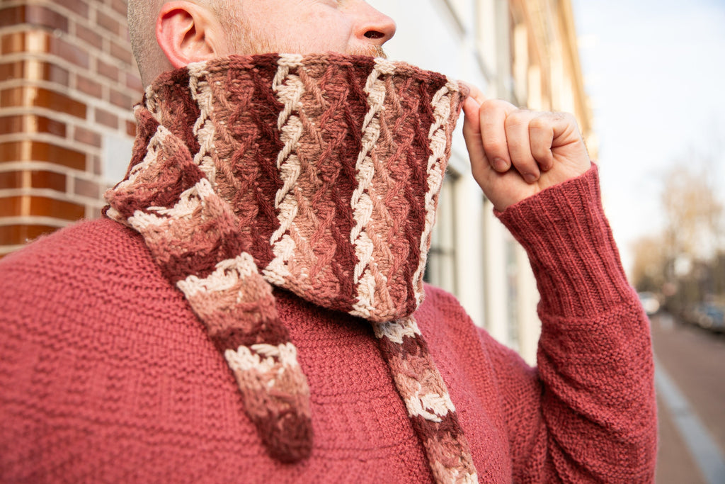 Embossed Jacquard Skinny Scarf