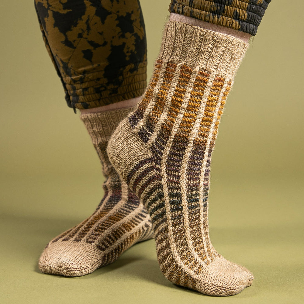 Cabled Column Socks