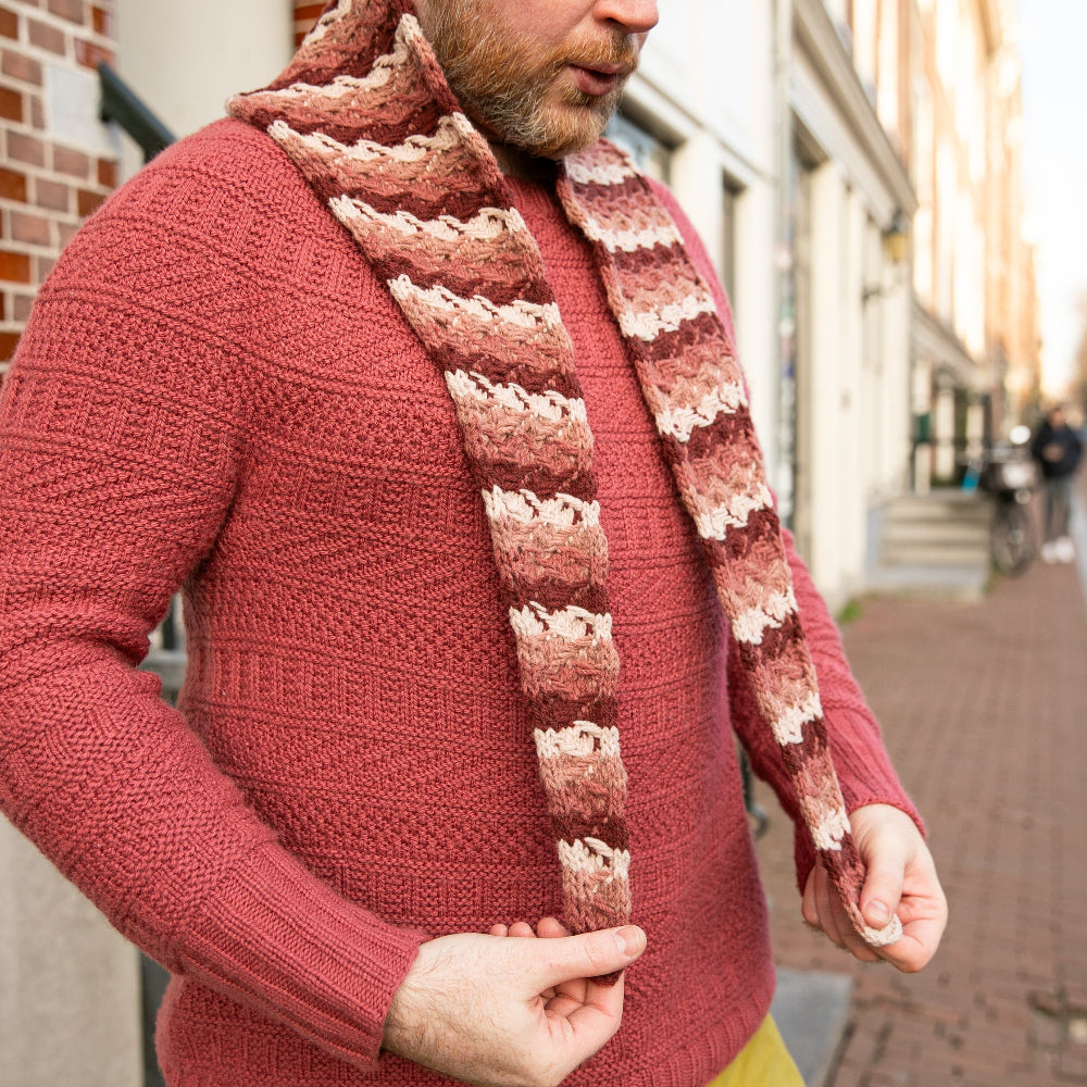 Embossed Jacquard Skinny Scarf