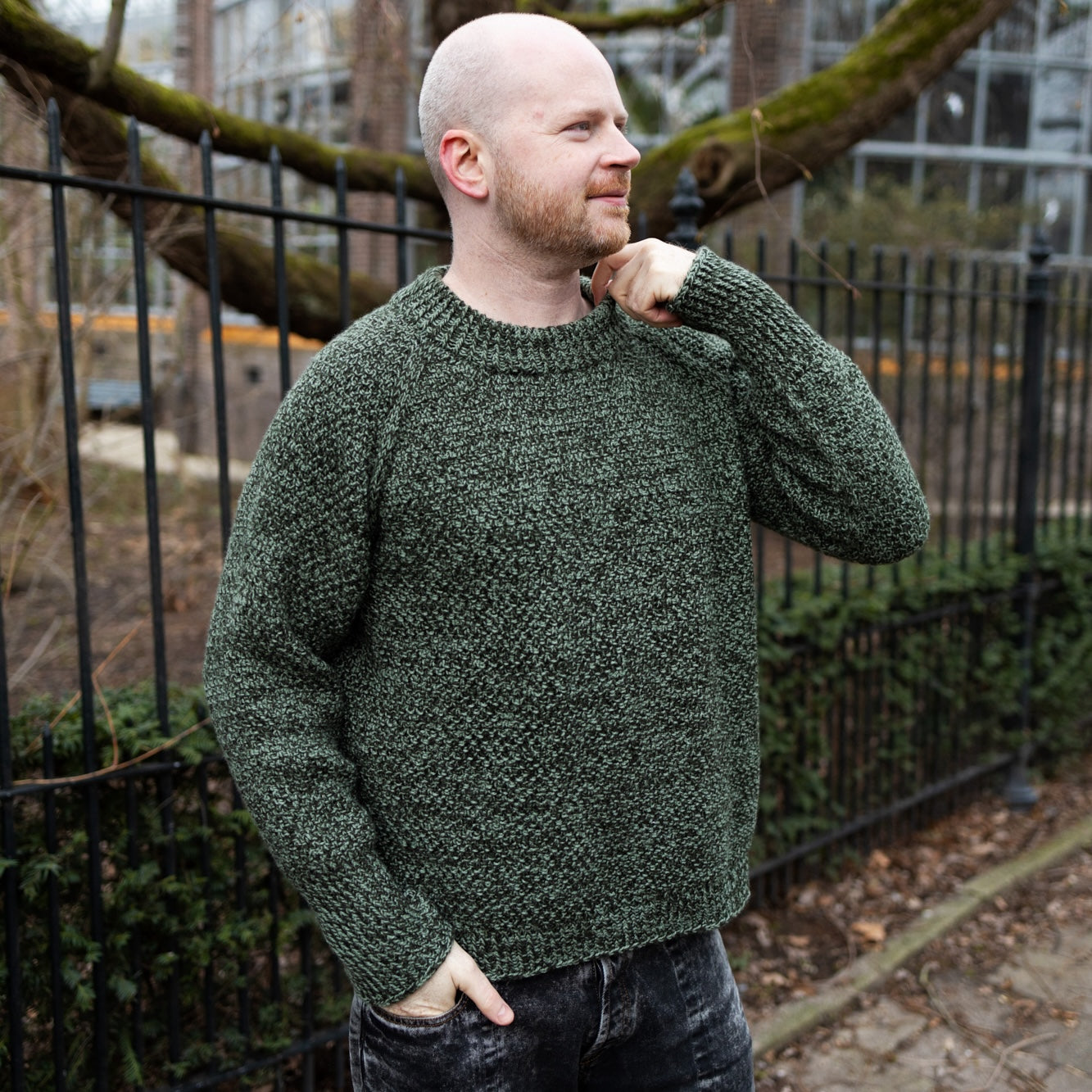Mossy Marled Raglan - Westknits