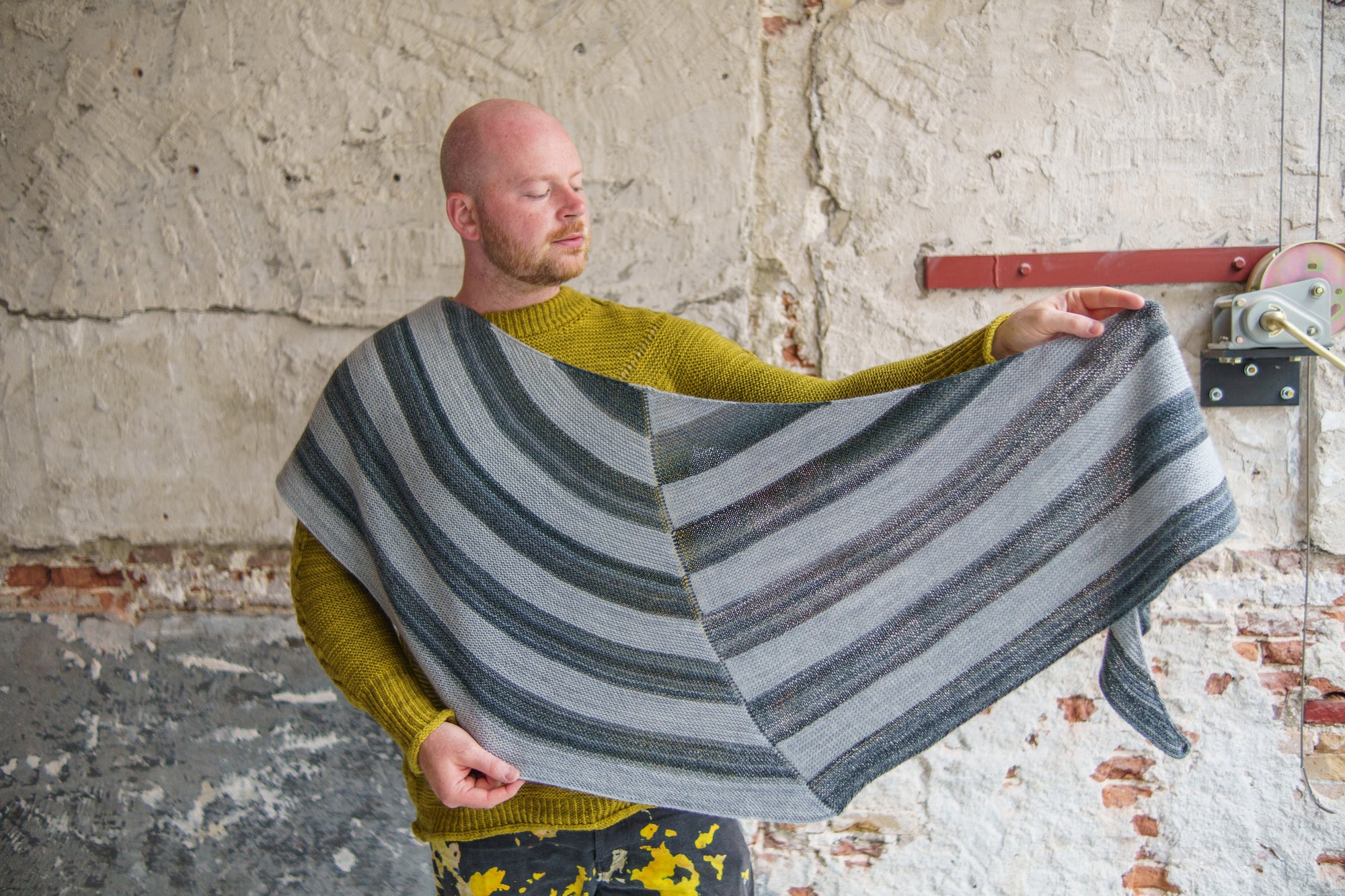 Staggered Striping Shawl