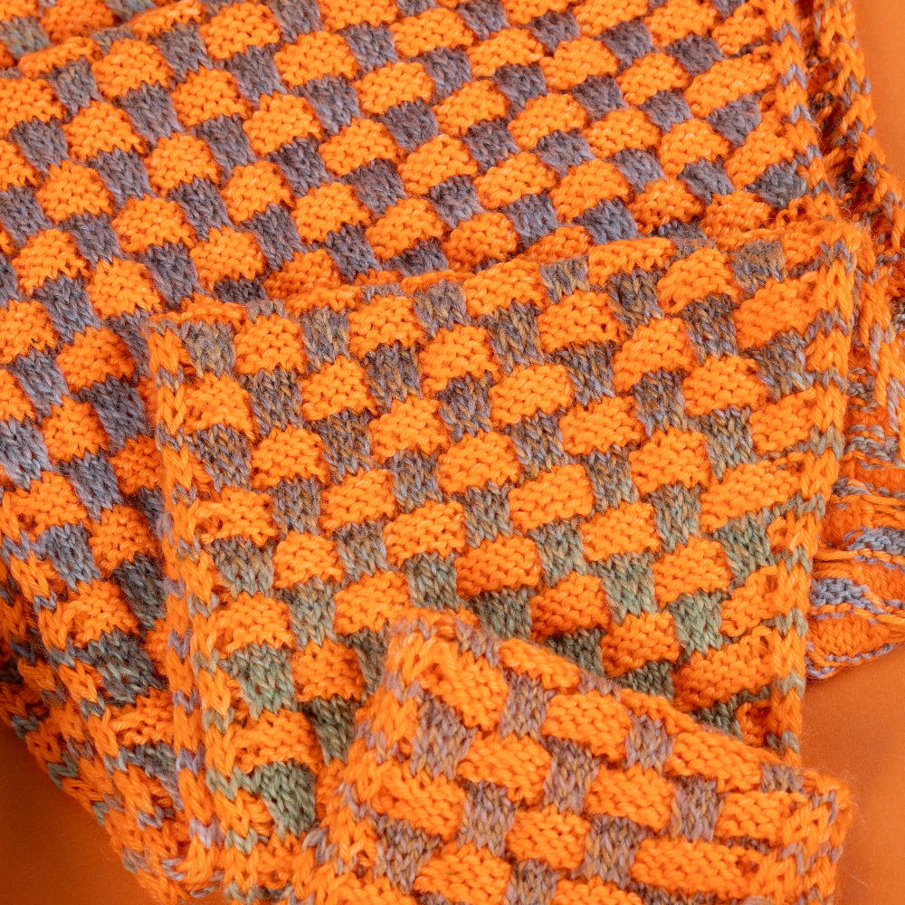 Woven Checks Skinny Scarf