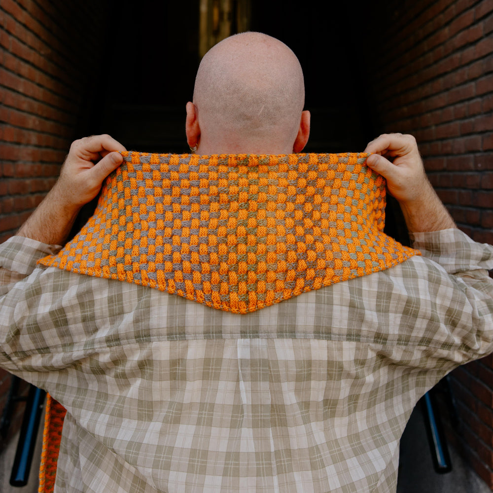 Woven Checks Skinny Scarf