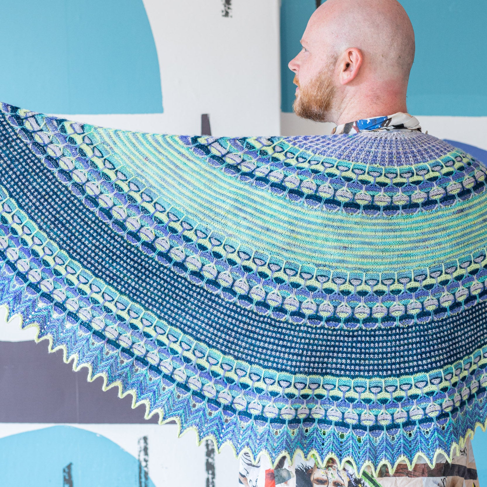 小物 mina perhonen STRIPE SHAWL Aurora Cabin Shawl - Westknits