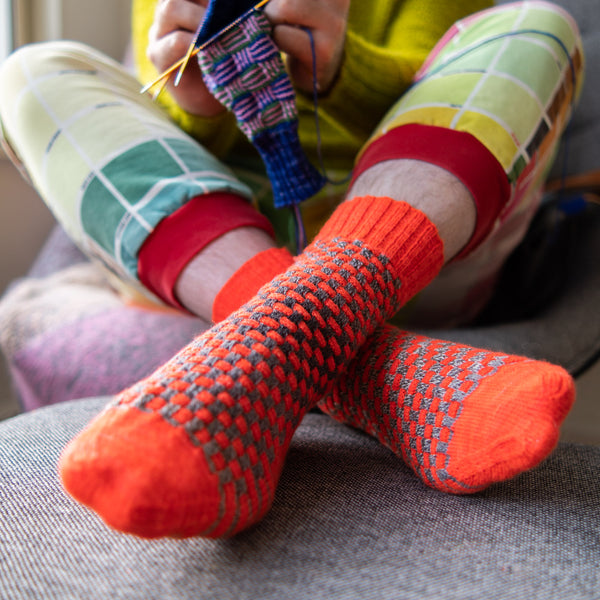 Woven Checks Socks - Westknits